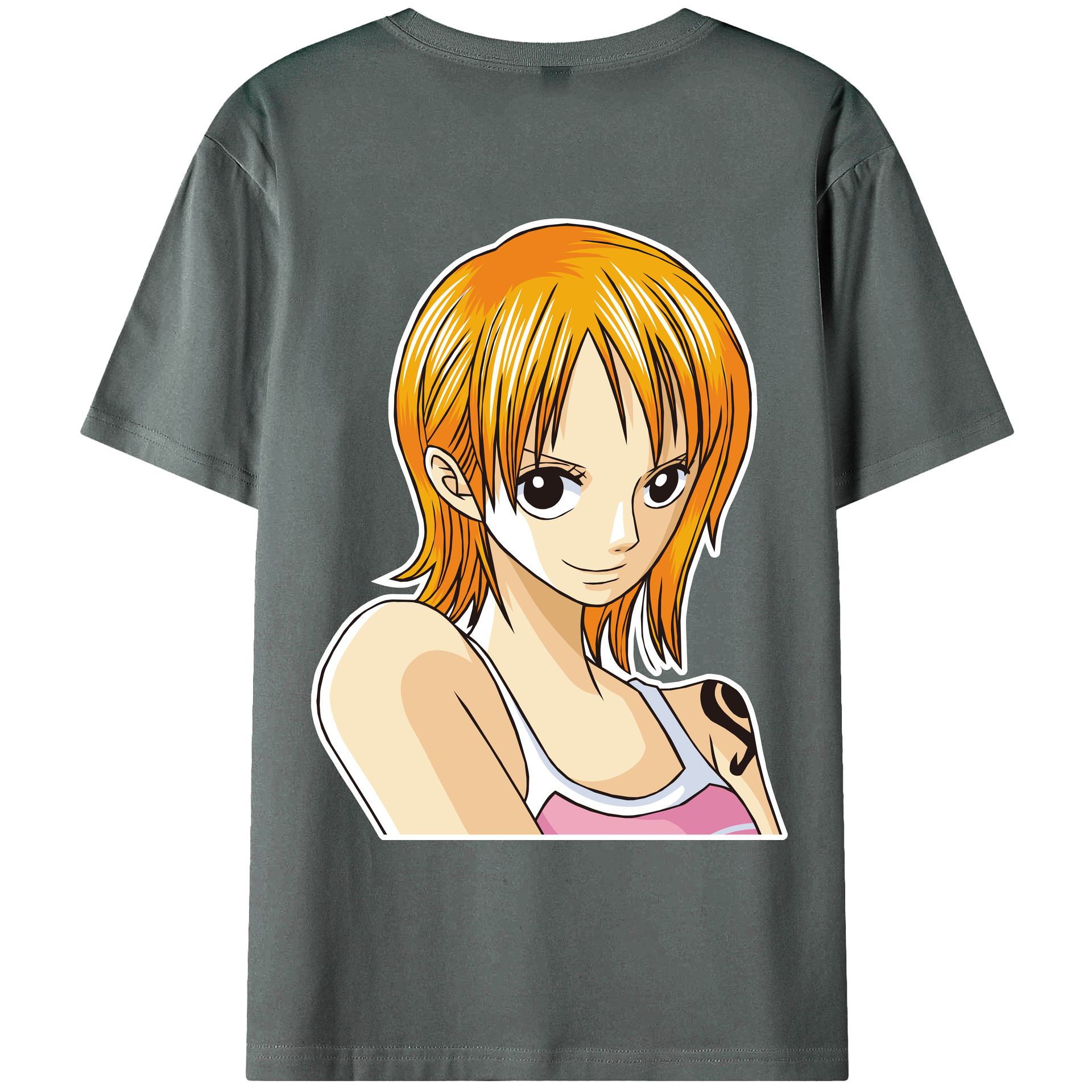 （画像用） ワンピース ナミ ONE PIECE Nami 綿100％ メンズ半袖Tシャツ（バックプリント） 通気性